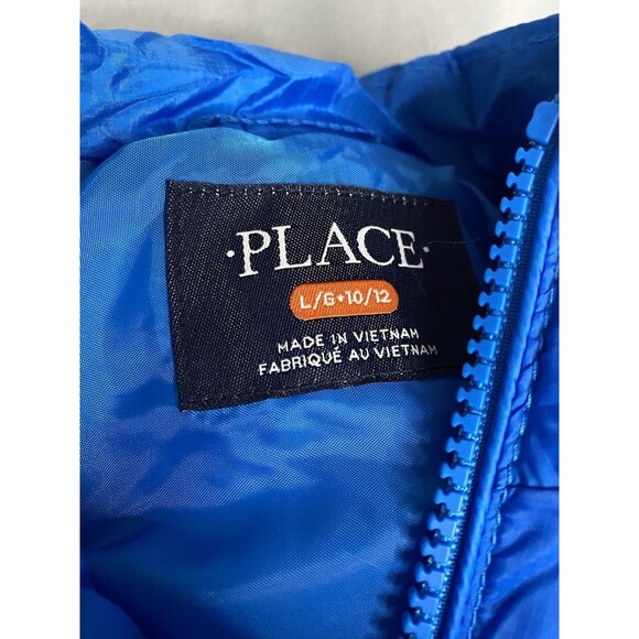 Children’s Place Jacket Boys Size Large 10/12 At Sea Blue Full Zip Puffer Coat - Picture 7 of 7